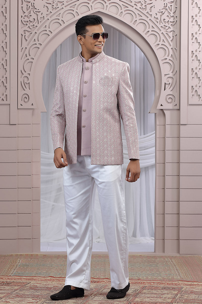 Grace in Every Thread: Onion-Coloured Charm Jacket PR