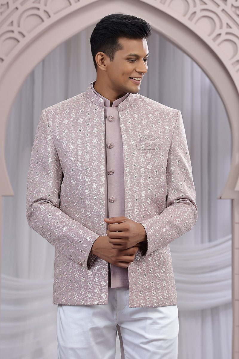 Grace in Every Thread: Onion-Coloured Charm Jacket PR
