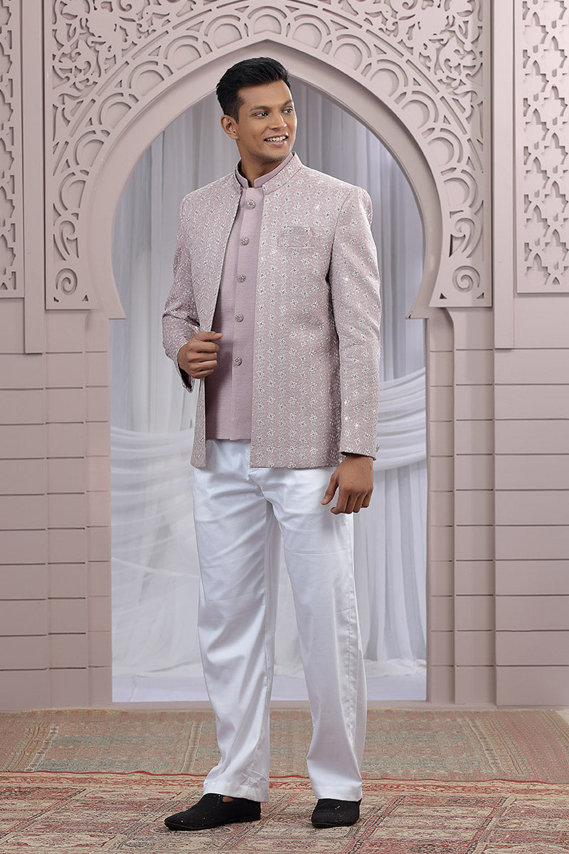 Grace in Every Thread: Onion-Coloured Charm Jacket PR