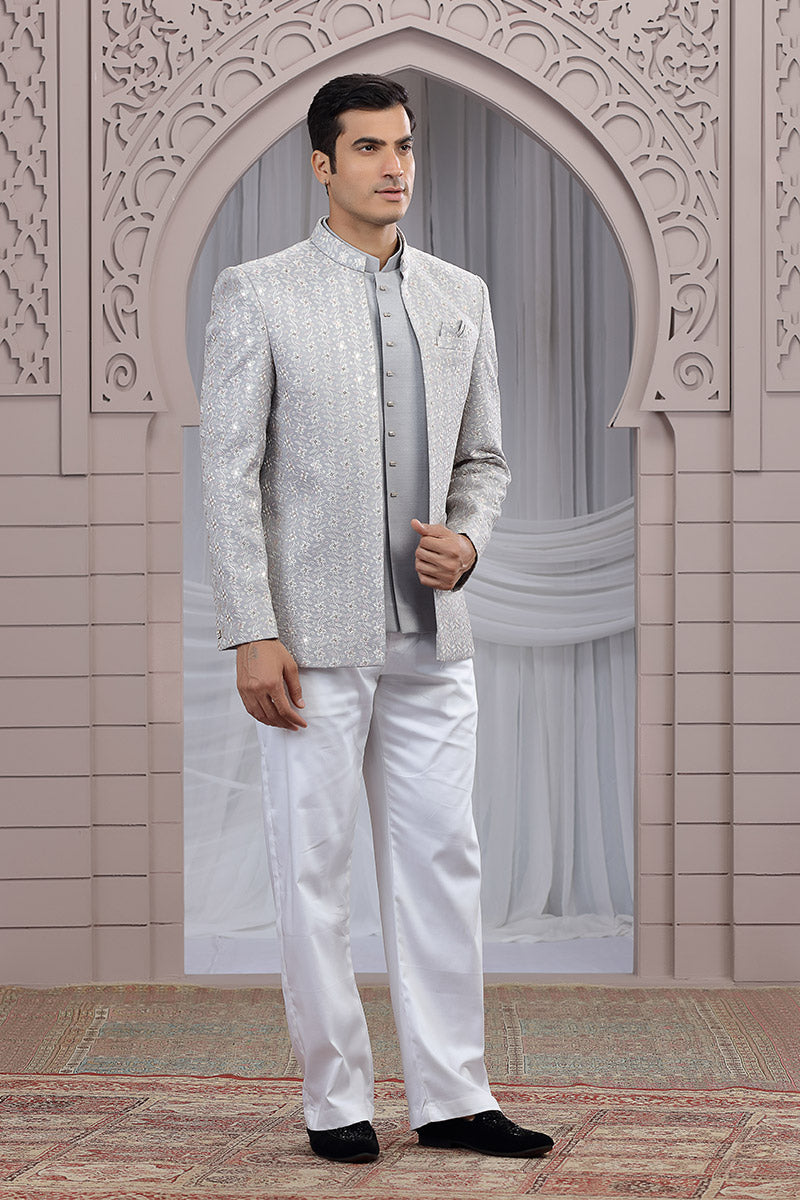 Men’s Ethnic Party Jacket – Grey Colour Edition PR
