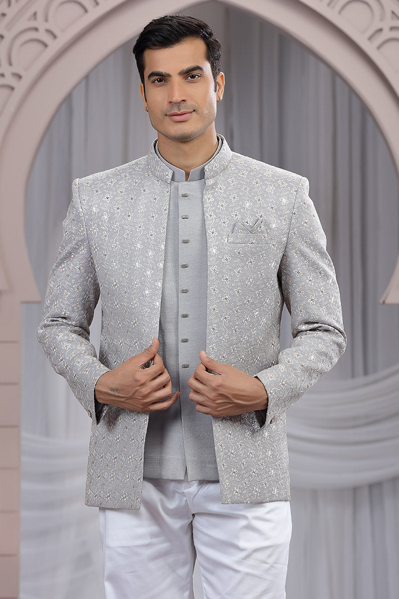 Men’s Ethnic Party Jacket – Grey Colour Edition PR