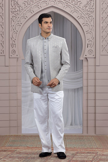 Men’s Ethnic Party Jacket – Grey Colour Edition PR