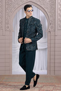 Teal Green Dream Festive Wear Jacket for Men PR