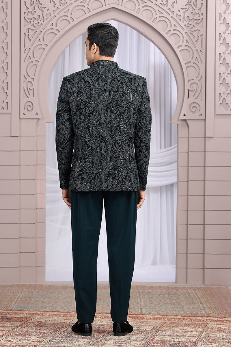 Teal Green Dream Festive Wear Jacket for Men PR