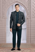 Teal Green Dream Festive Wear Jacket for Men PR