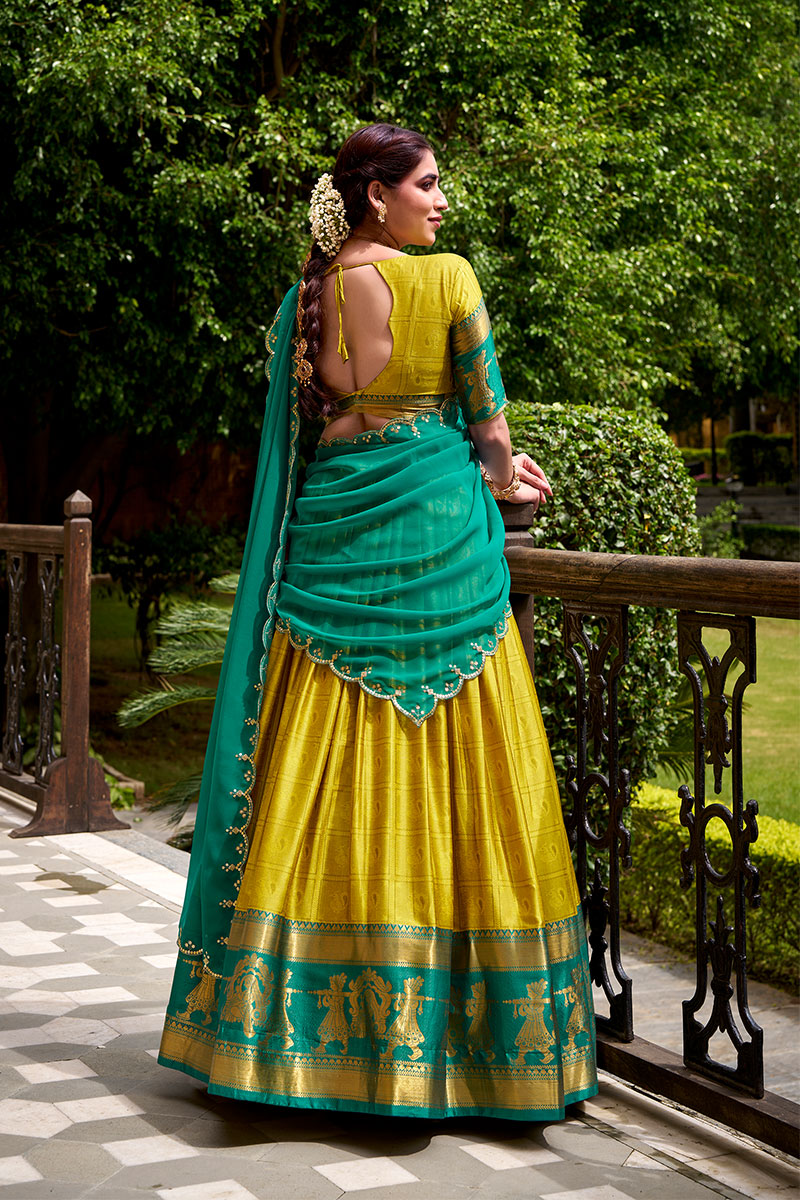 Wedding & Festival Mustard Lehenga Set with Embroidered Dupatta PR