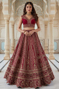 Premium Pink Silk Embroidered Lehenga Choli Set for Women PR