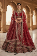 Graceful Red Silk Lehenga Set – Perfect for Weddings & Festivals PR