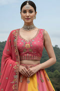 Multi Colour Silk Lehenga Choli with Soft Silk Dupatta – Fancy Work Design PR