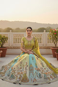 Designer Green Silk Bridal Lehenga Choli with Dupatta PR