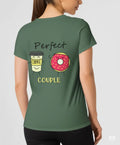 Perfect Couple Coffee & Donut Graphic T-Shirt – Basil Green - 100% Cotton Offbeat