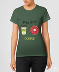 Perfect Couple Coffee & Donut Graphic T-Shirt – Basil Green - 100% Cotton Offbeat