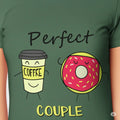 Perfect Couple Coffee & Donut Graphic T-Shirt – Basil Green - 100% Cotton Offbeat