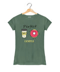 Perfect Couple Coffee & Donut Graphic T-Shirt – Basil Green - 100% Cotton Offbeat