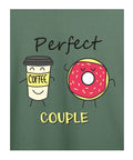 Perfect Couple Coffee & Donut Graphic T-Shirt – Basil Green - 100% Cotton Offbeat