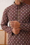 Purple Viscose Rayon Embroidered Designer Kurta Pajama Set - Traditional Wear VA