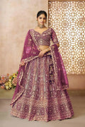 Radiant Purple Bridal Lehenga with Elegant Detailing KSR