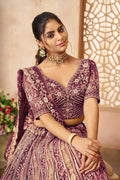 Radiant Purple Bridal Lehenga with Elegant Detailing KSR