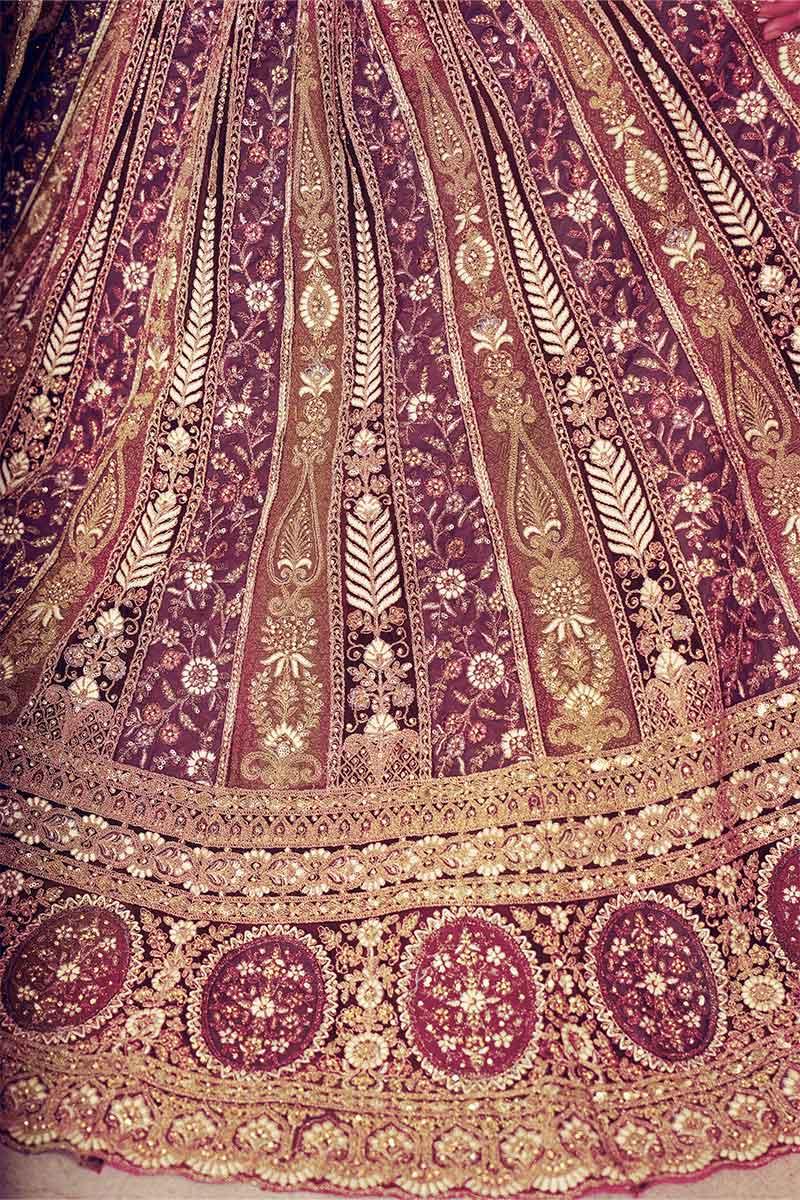 Radiant Purple Bridal Lehenga with Elegant Detailing KSR