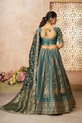 Regal Green Tissue Lehenga with Banarasi Patchwork & Intricate Zari Embroidery KSR