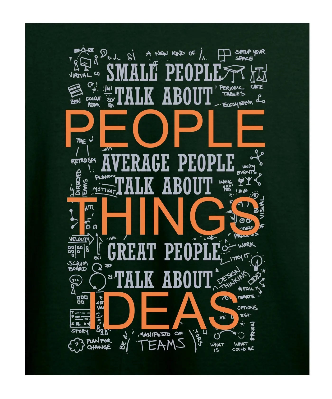 "Small, Average and Great" Printed T-Shirt – Premium Round Neck - Bottle Green - 100% Cotton Offbeat