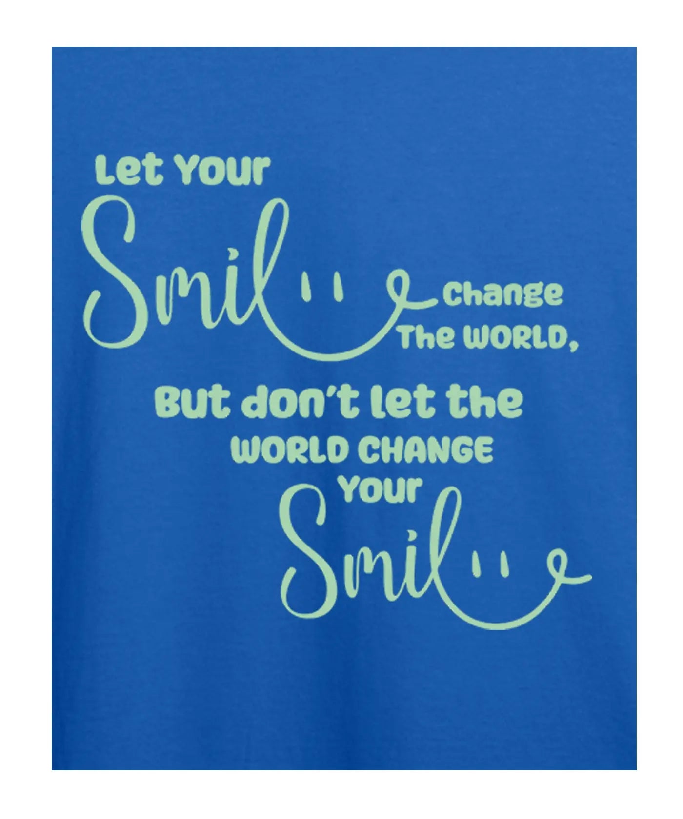 "Smile" Printed T-Shirt – Premium Round Neck - Electric Blue and Maroon - 100% Cotton Offbeat