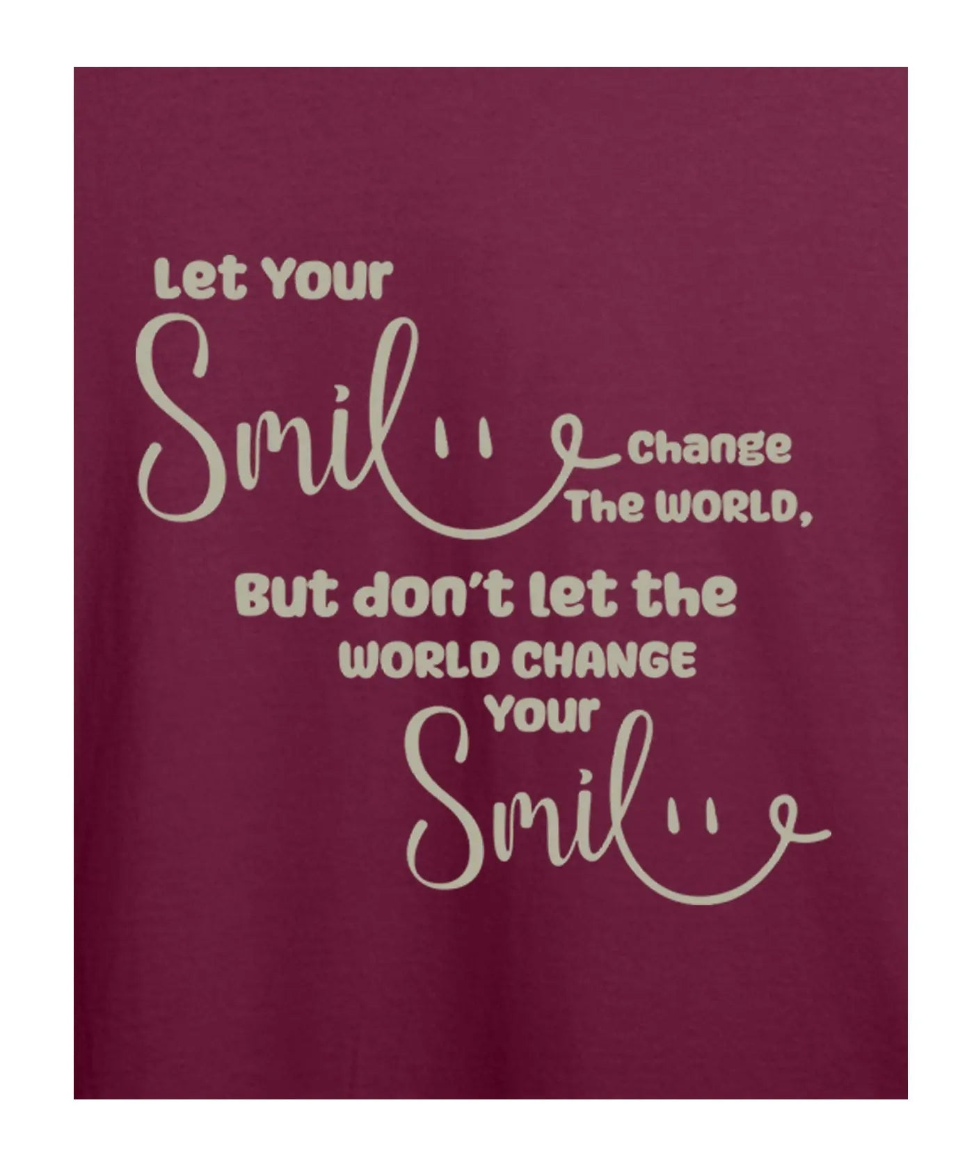 "Smile" Printed T-Shirt – Premium Round Neck - Electric Blue and Maroon - 100% Cotton Offbeat
