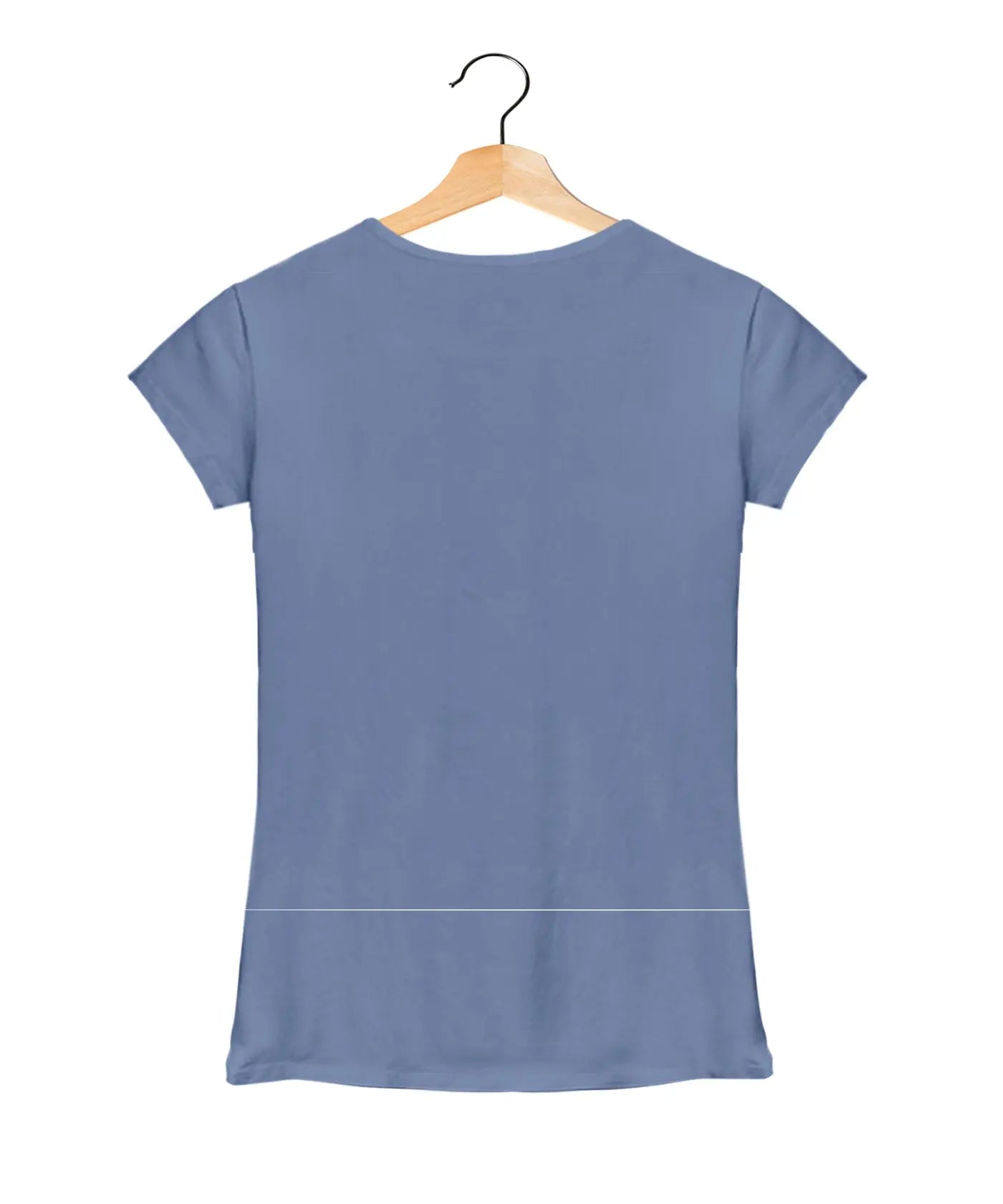 "Smile" - Women’s T-Shirt – Premium Round Neck - Pigeon Blue - 100% Cotton Offbeat