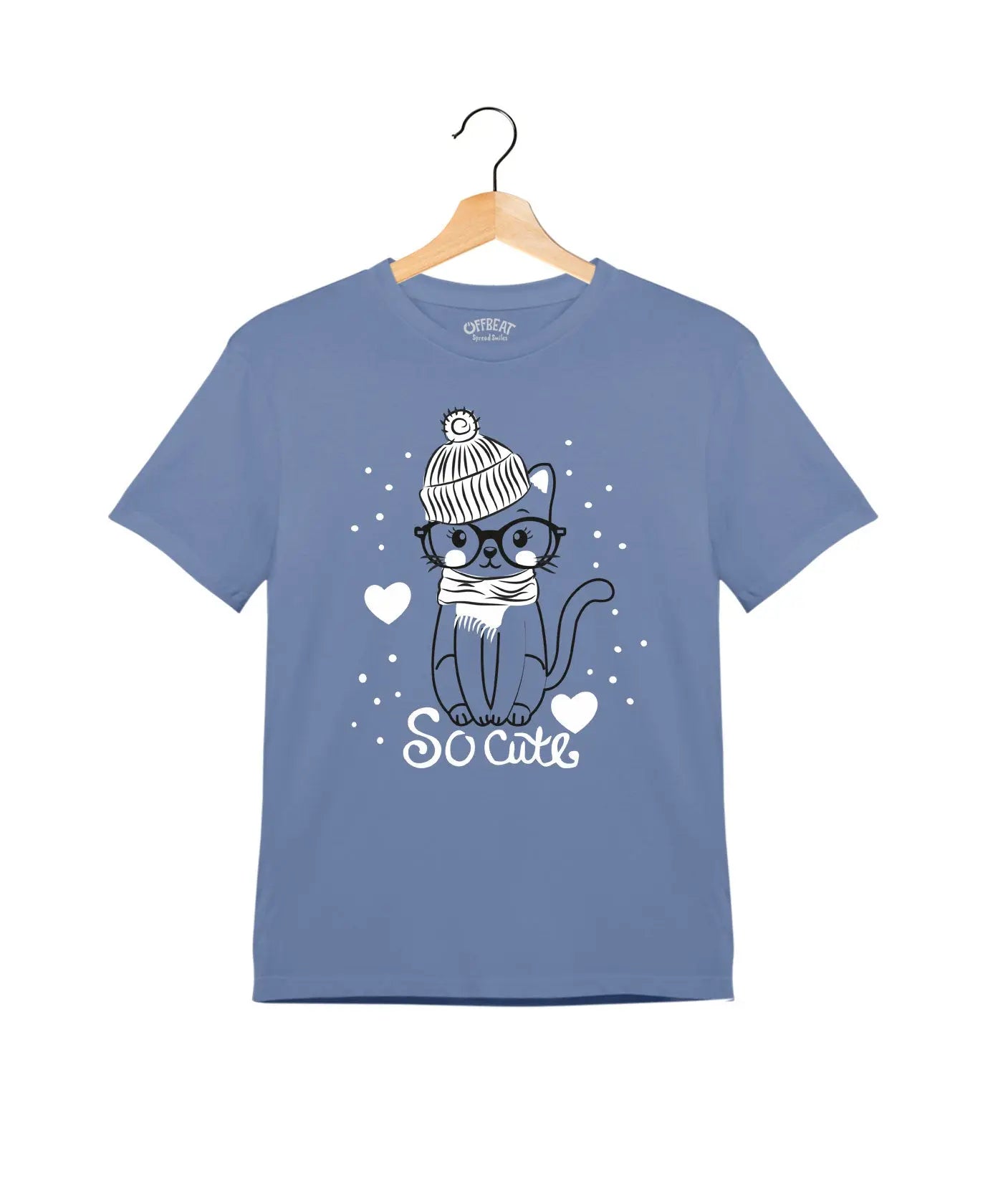 "So Cute" - Kids Unisex T-Shirt – Premium Round Neck - Minion Yellow and Pigeon Blue - 100% Cotton Offbeat