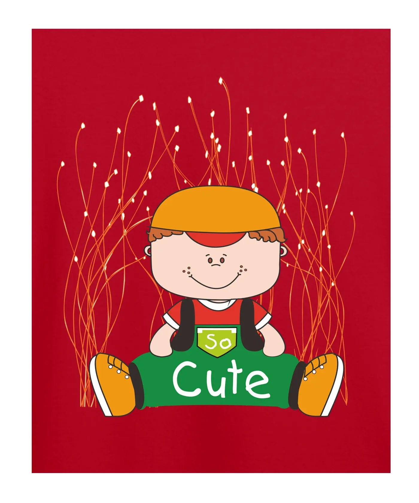 "So Cute" - Kids Unisex T-Shirt – Premium Round Neck - Red - 100% Cotton Offbeat