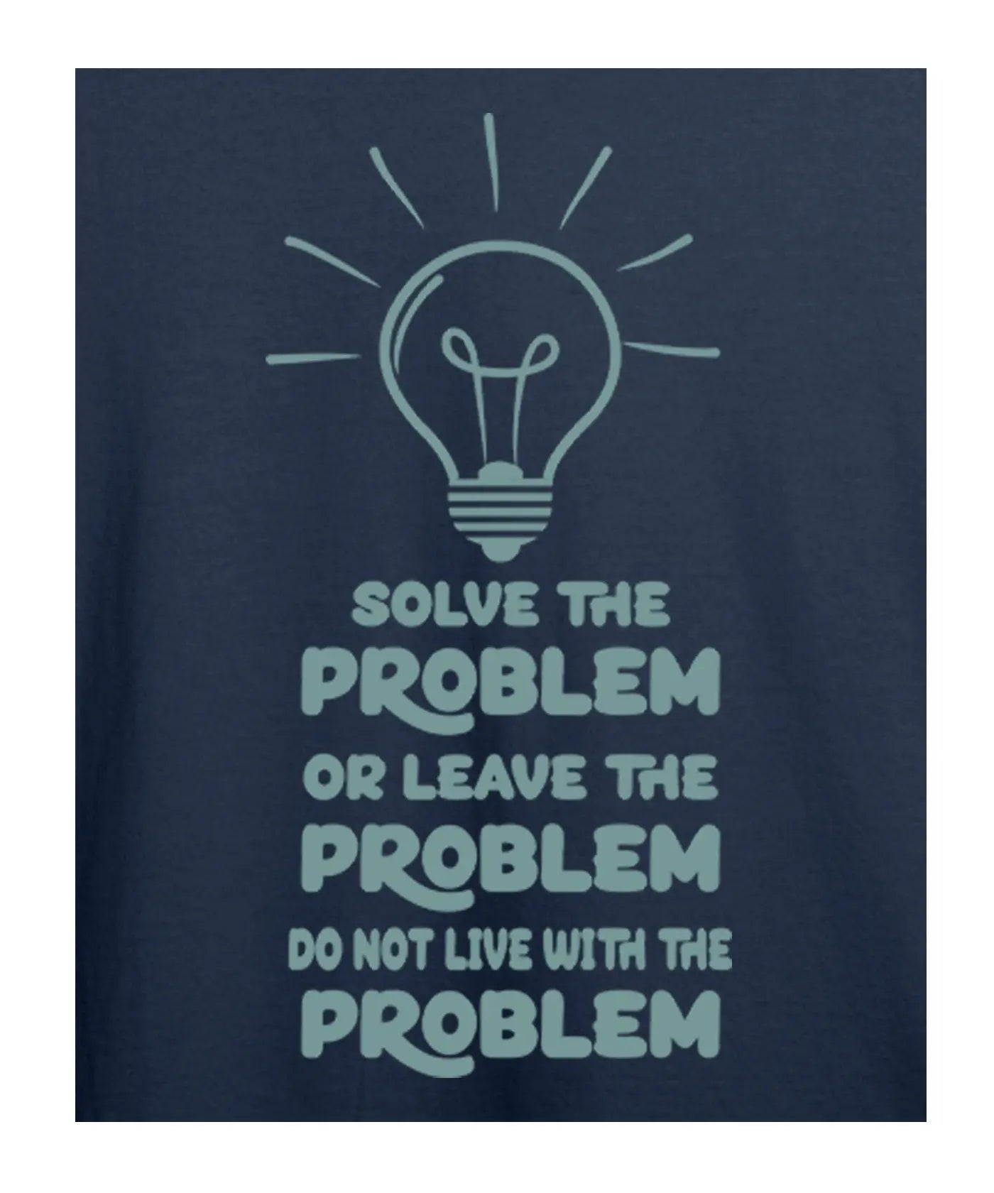 "Solve the Problem" Printed T-Shirt – Premium Round Neck - Sunflower Yellow and Navy Blue - 100% Cotton Offbeat