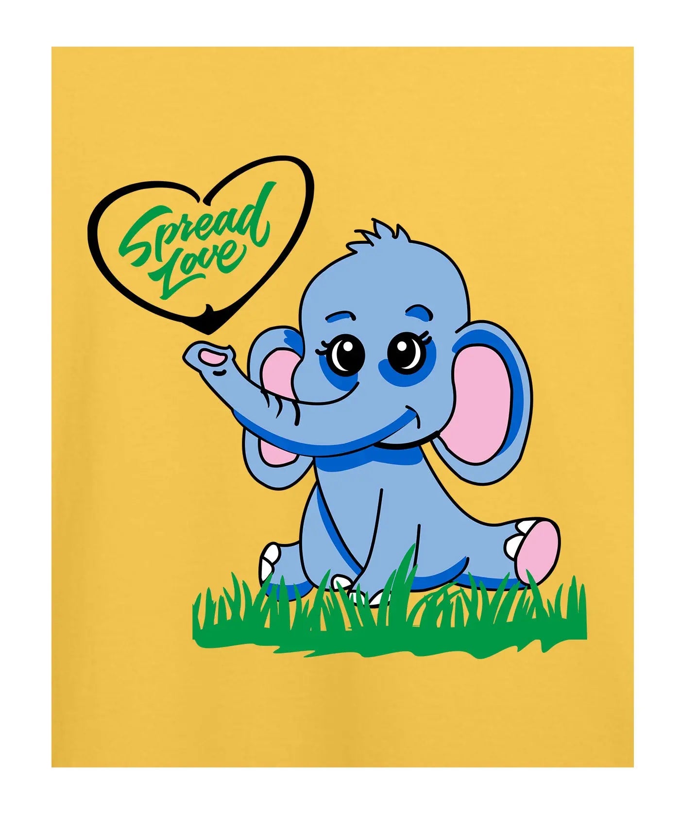 "Spread Love" - Kids Unisex T-Shirt – Premium Round Neck - Minion Yellow - 100% Cotton Offbeat