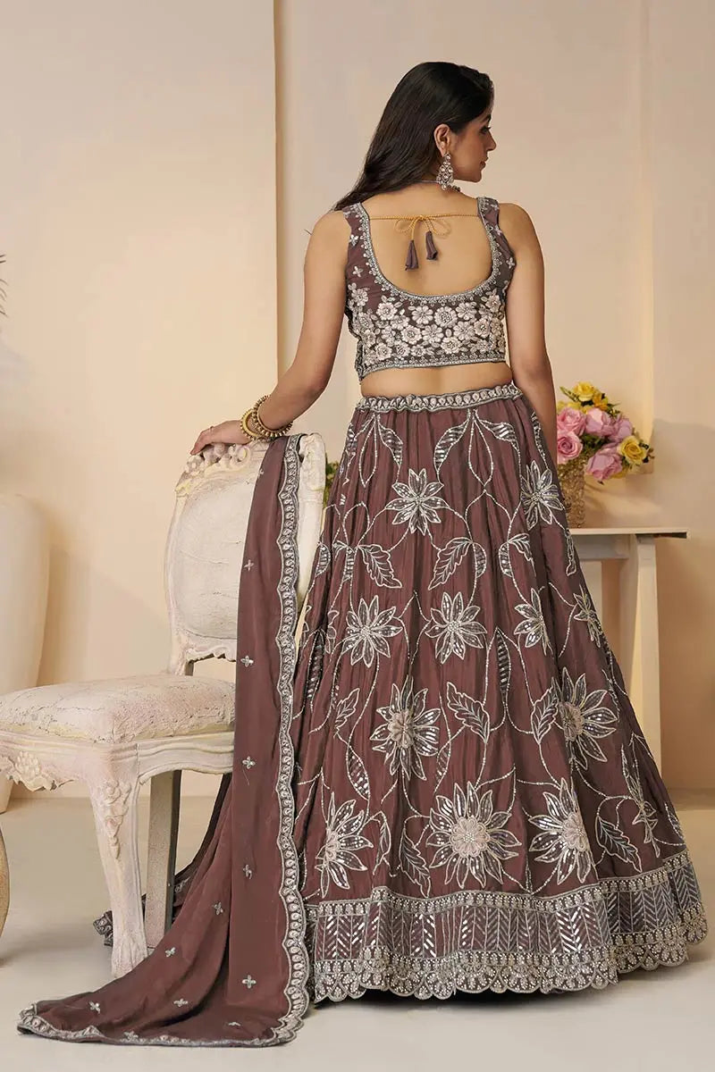 Spring Blossom: Mauve Sequin Lehenga for the Dreamy Bridesmaid KSR