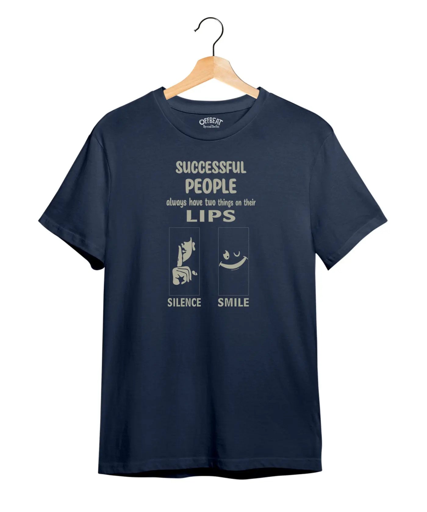 "Successful People" Printed T-Shirt – Premium Round Neck - Black and Navy Blue - 100% Cotton Offbeat