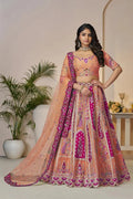 Sunrise Orange Traditional Silk Lehenga with Elegant Embroidery & Cutwork Detailing KSR