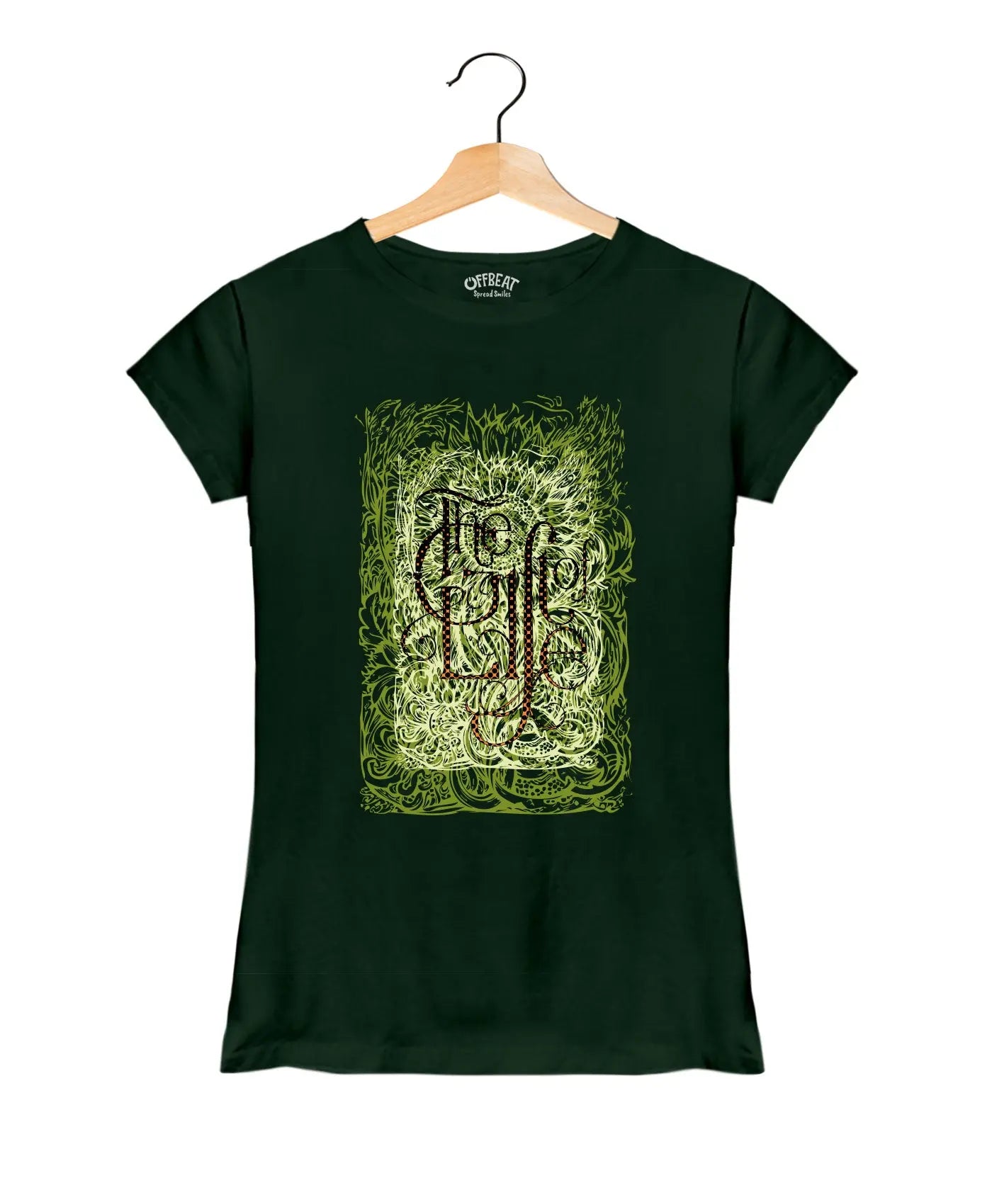 The Gift Of Life - Women’s T-Shirt – Premium Round Neck - Green - 100% Cotton Offbeat