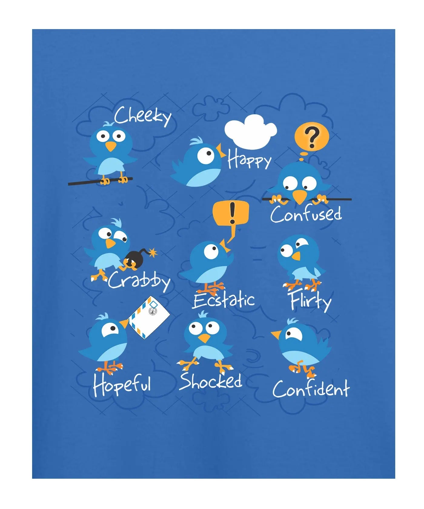"Tweeties" - Kids Unisex T-Shirt – Premium Round Neck - Electric Blue - 100% Cotton Offbeat