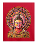 Vibrant Buddha Print T-Shirt – Inspirational Quote –  Premium Round Neck - Red - 100% Cotton Offbeat