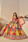 Vibrant Multicolor Zari Work Bridal Lehenga – Perfect for Haldi Celebrations KSR