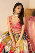 Vibrant Multicolor Zari Work Bridal Lehenga – Perfect for Haldi Celebrations KSR