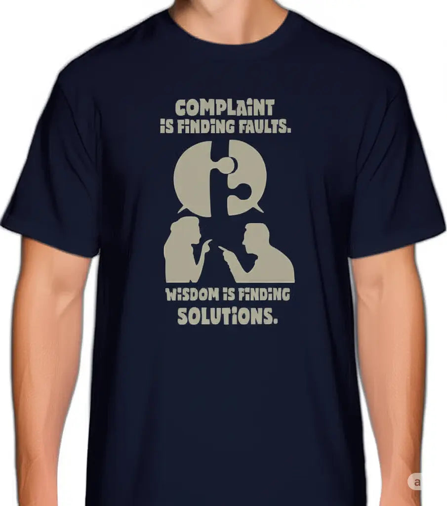 Wisdom Over Complaint - Premium Cotton Motivational T-Shirt – Unisex Comfort Fit - Yellow, Navy Blue Offbeat