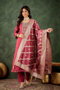 Elegant Pink Salwar suit with Golden Detailing Zari Work Dupatta RTI