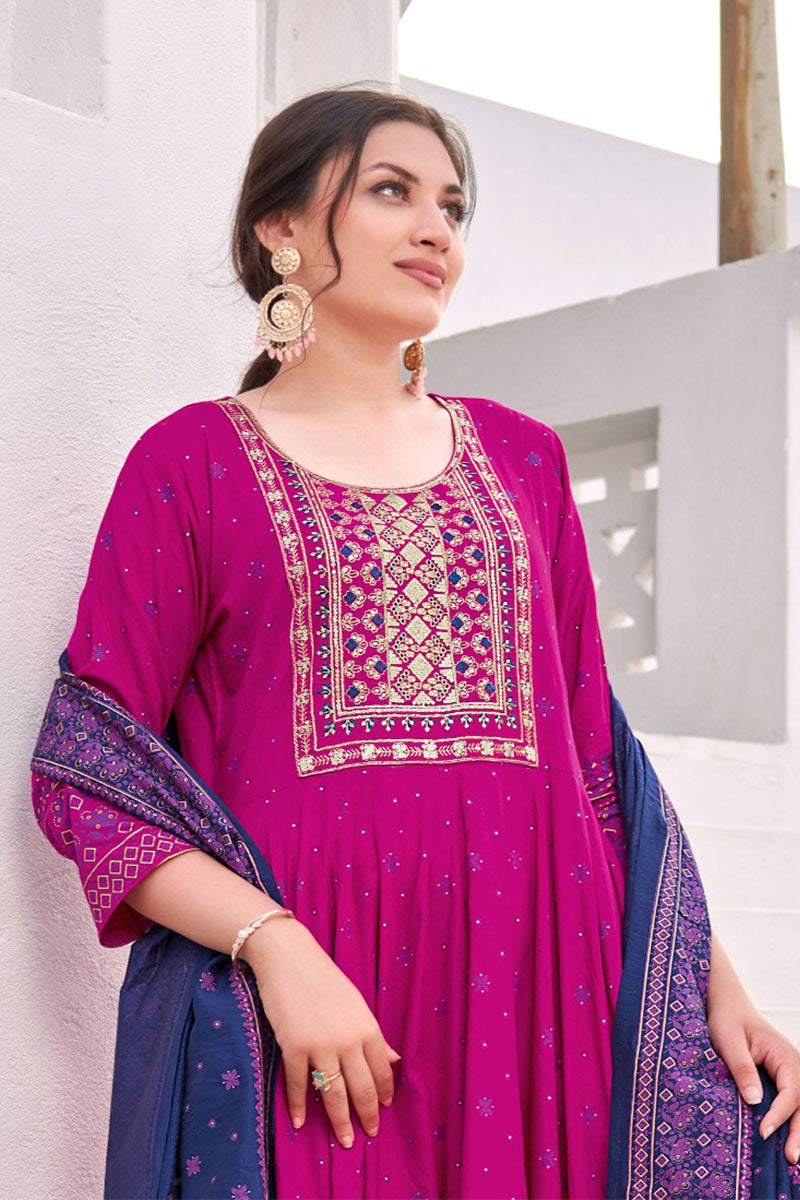 Traditional Pink Anarkali Dress for Parties & Weddings RTI