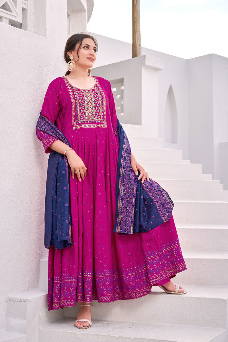 Traditional Pink Anarkali Dress for Parties & Weddings RTI
