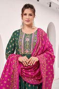 Green Long Anarkali Gown for Festive Occasions RTI