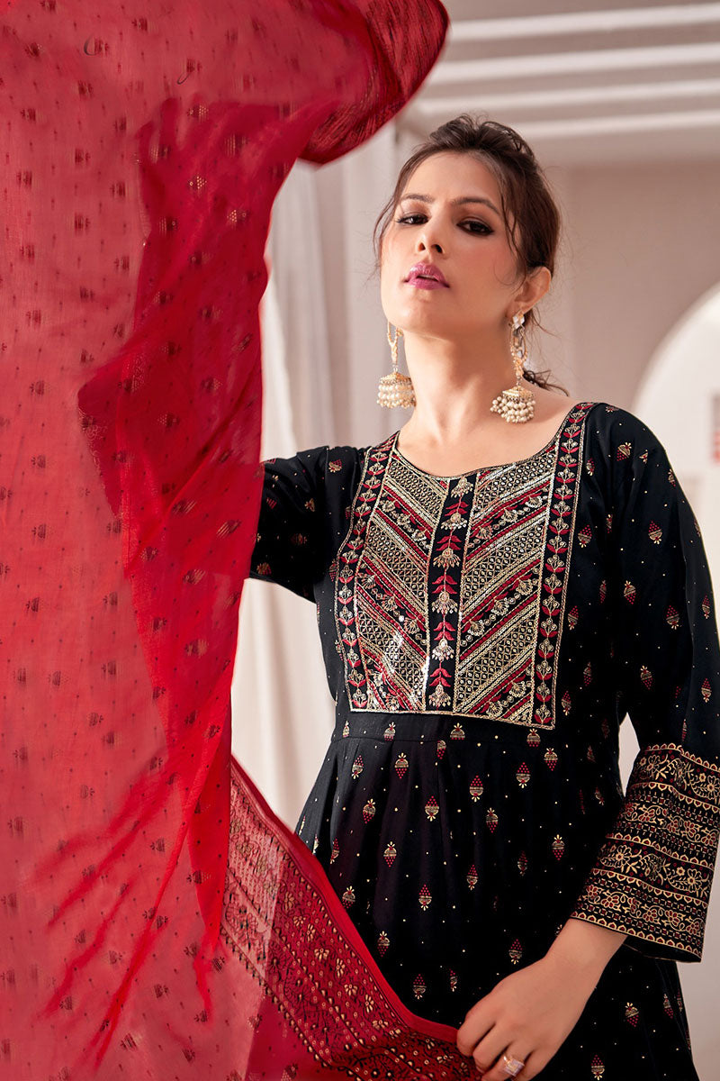 Buy Black Anarkali Suit Online – Ethnic Indian Dress UK RTI
