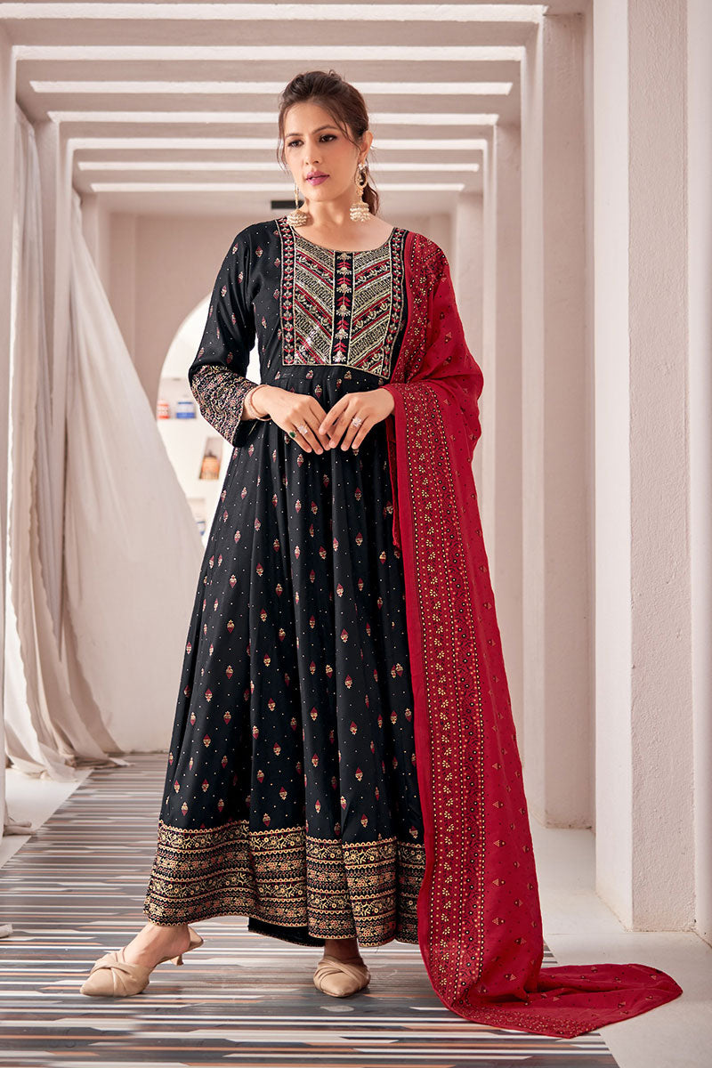Buy Black Anarkali Suit Online – Ethnic Indian Dress UK RTI