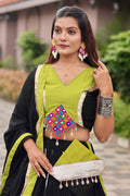 Black & Lime Green Embroidered Lehenga Choli Set – Navratri Special RTI
