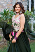 Off White Pure Simar Tissue silk Lehenga Choli for Navratri Festival RTI
