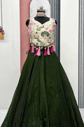 Off White Pure Simar Tissue silk Lehenga Choli for Navratri Festival RTI